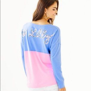 Lilly pulitzer Finn Top zanzibar blue Ruff Night XL
